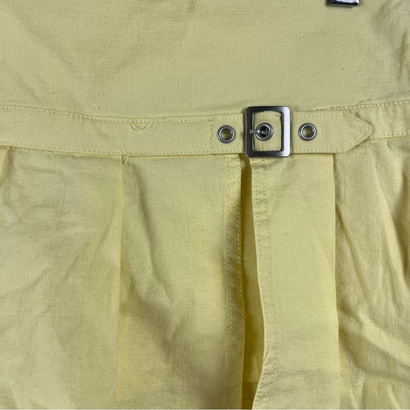 BDG urban outfitters Shaina Belted Linen Micro Mini Skort in butter yellow NEW S - Picture 3 of 8